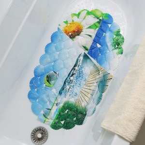 SPA-коврик для ванны на присосках Доляна «Ракушки пляж», 38x68 см