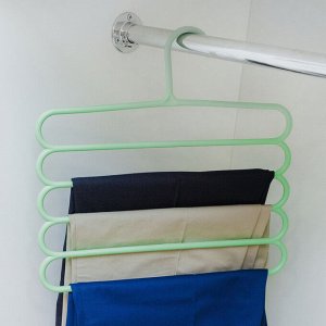 Вешалка для брюк и юбок Доляна, 5 уровней, 31×31 см, цвет синий