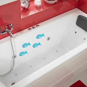 Набор мини-ковриков для ванны «Рыбка-полосатик», 7,5?13,5 см, 5 шт, цвет МИКС