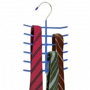 Вешалка для галстуков Доляна, антискользящее покрытие, 6 перекладин, цвет МИКС