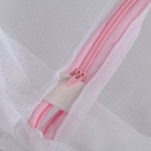 Мешок для стирки белья Доляна, 20×25 см, мелкая сетка, цвет белый