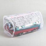Мешок для стирки белья Доляна, 22?33?19 см, крупная сетка, цвет белый