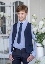 Галстук для мальчиков, на резинке и застежке Сергей 35 см