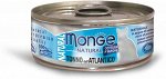 Влажный корм Monge Cat Natural для кошек, из атлантического тунца, консервы 80 г