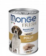 Влажный корм Monge Dog Fresh Chunks in Loaf для взрослых собак, мясной рулет из курицы, консервы 400 г