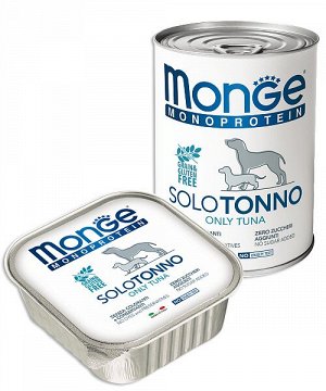 Monge Dog Monoprotein Solo консервы для собак паштет из тунца 150г