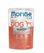 Влажный корм Monge Dog Grill для собак с лососем, паучи 100 г