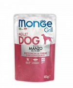 Влажный корм Monge Dog Grill для собак с говядиной, паучи 100 г