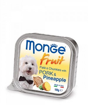 Monge Dog Fruit консервы для собак свинина с ананасом 100г