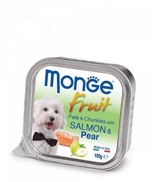 Monge Dog Fruit консервы для собак лосось с грушей 100г