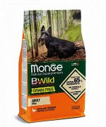Сухой корм Monge Dog BWild GRAIN FREE Mini корм для взрослых собак мелких пород, беззерновой, из утки с картофелем 2,5 кг