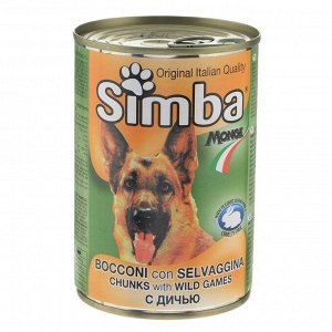 Simba Dog консервы для собак кусочки дичи 1230г