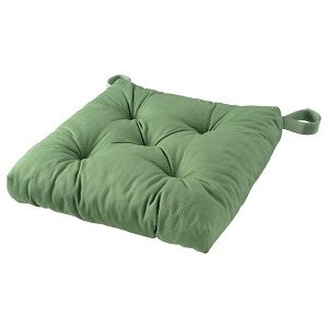 МАЛИНДА Подушка на стул, зеленый, 40/35x38x7 см