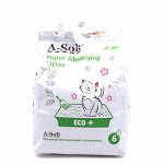 А-Соли бумажный наполнитель для котят и грызунов ЭКО+, 100% целлюлоза 2,7кг / 6 л