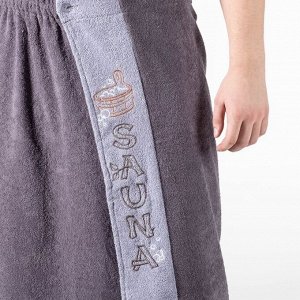 Килт(юбка) мужской махровый, с вышивкой, 70х160 см, цвет серый