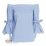 Блуза |Блузка из ткани из смесового хлопка с открытыми плечами