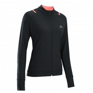 Куртка для бега женская run dry черная kalenji