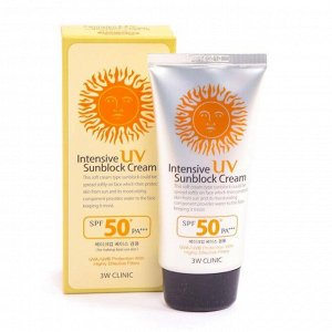 3W CLINIC Cолнцезащитный интенсивный крем для лица Intensive UV Sunblock Cream, 70 мл
