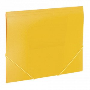 Папка на резинках BRAUBERG “Office“, желтая, до 300 листов, 500 мкм, 228082