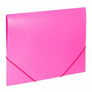 Папка на резинках BRAUBERG “Office“, розовая, до 300 листов, 500 мкм, 228083