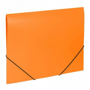 Папка на резинках BRAUBERG “Office“, оранжевая, до 300 листов, 500 мкм, 228084