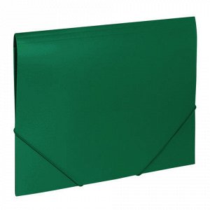 Папка на резинках BRAUBERG “Office“, зеленая, до 300 листов, 500 мкм, 227710