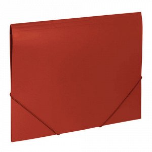 Папка на резинках BRAUBERG “Office“, красная, до 300 листов, 500 мкм, 227711