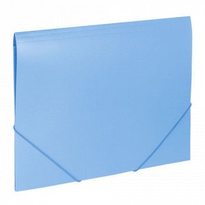 Папка на резинках BRAUBERG “Office“, голубая, до 300 листов, 500 мкм, 228078