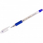 Ручка шариковая Crown &quot;Low Vis&quot; синяя, 0,7мм, грип, штрих-код
