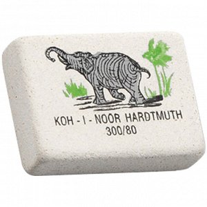 Ластик Koh-I-Noor ""Elephant"" 300/80, прямоугольный, натуральный каучук, 26*18,5*8мм, цветной