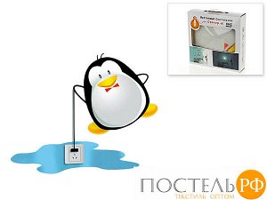 Лампа настенная с декоративной наклейкой "Пингвин" 60х60см. (плафон-d=26см. h=7,5см.) (цоколь-Е14 напряжение-220V, тип питания о