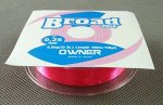 Леска №2.5 Owner broad (100м, 0.25мм, 6.0кг, 12lbs, розовая)