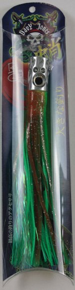 Кетчер оснащеный Devy Jones 8&quot; (30гр, светло-зеленый с коричневой полосой, серебряная голова)