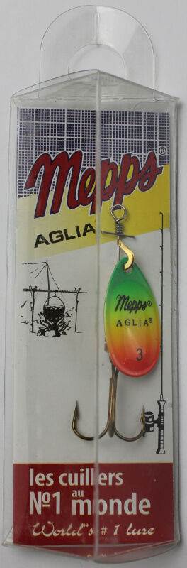 Блесна-вертушка Mepps Aglia №3 (зелено-желто-оранжевая)