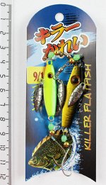 Булер Killer Flatfish (9/13гр, 2шт, зелено-желтый, черно-золотой, лепестки, глаз, светонакоп)