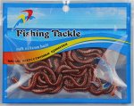 Силикон Fishing Tackle (набор 20шт, 9см, черви красные)