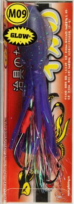 Каракатица оснащенная 4.0&quot; USA (UV, фиолетовая с блест, glow, мишура, два крючка)M09