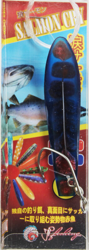 Блесна Salmon CRY №49 (7-8см, леска 0.4мм-0.8м, синяя, камни бородвый перламутр)