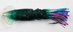 Каракатица оснащенная 4.5&quot; (кр., белая, т-зеленый вкладыш, блестки, мишура, крючок   №17  с вертлюгом)