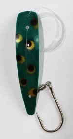 Блесна оснащенная Hokey Stick Frog (темно-зеленая в черную точку, лягушка, крючок №2/0)