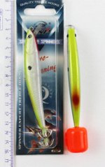 Кальмарница JpFishing (с лопаткой, 11см, 20гр, салатовый с черной точкой)