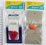 Самодур №1 Milluten (1.5-3, 5см, 20см, 7 крючков желтые, груз капля, малиновый мобискин)