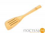 Лопатка поварская с прорезями l=28см. (бамбук обработанный) (упаковочный пакет с хедером) Код: 4350025