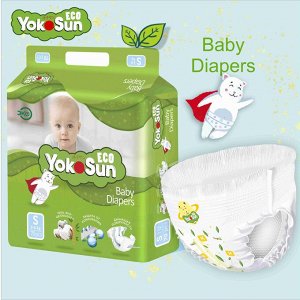 Одноразовые детские подгузники на липучках YokoSun Eco S (3- 6 кг) 70 шт. размер