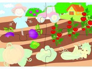 Во саду ли, в огороде. Пазл-многоразовая водная раскраска /Код 1665