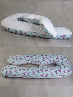 Подушка для беременных АНАТОМИЧЕСКАЯ AmaroBaby 340*72 (Фламинго мята)