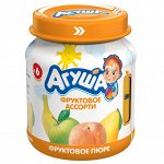 Пюре фруктовое Агуша Яблоко-Груша-Банан-Персик 115г с 6 месяцев