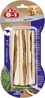 8in1 DELIGHTS Beef палочки с говядиной для мелких и средних собак 13 см 3 шт