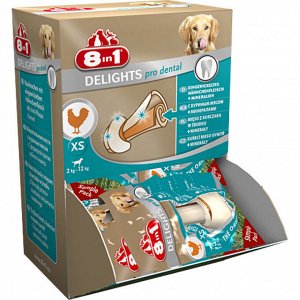 8in1 DENTAL DELIGHTS XS косточка с куриным мясом для мелких собак с минералами