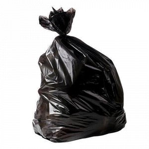 Мешки для мусора 30 л, черные в рулоне 20 шт., ПНД, 5 мкм, 47х55 см (±5%), эконом, ЛЮБАША, 605329
